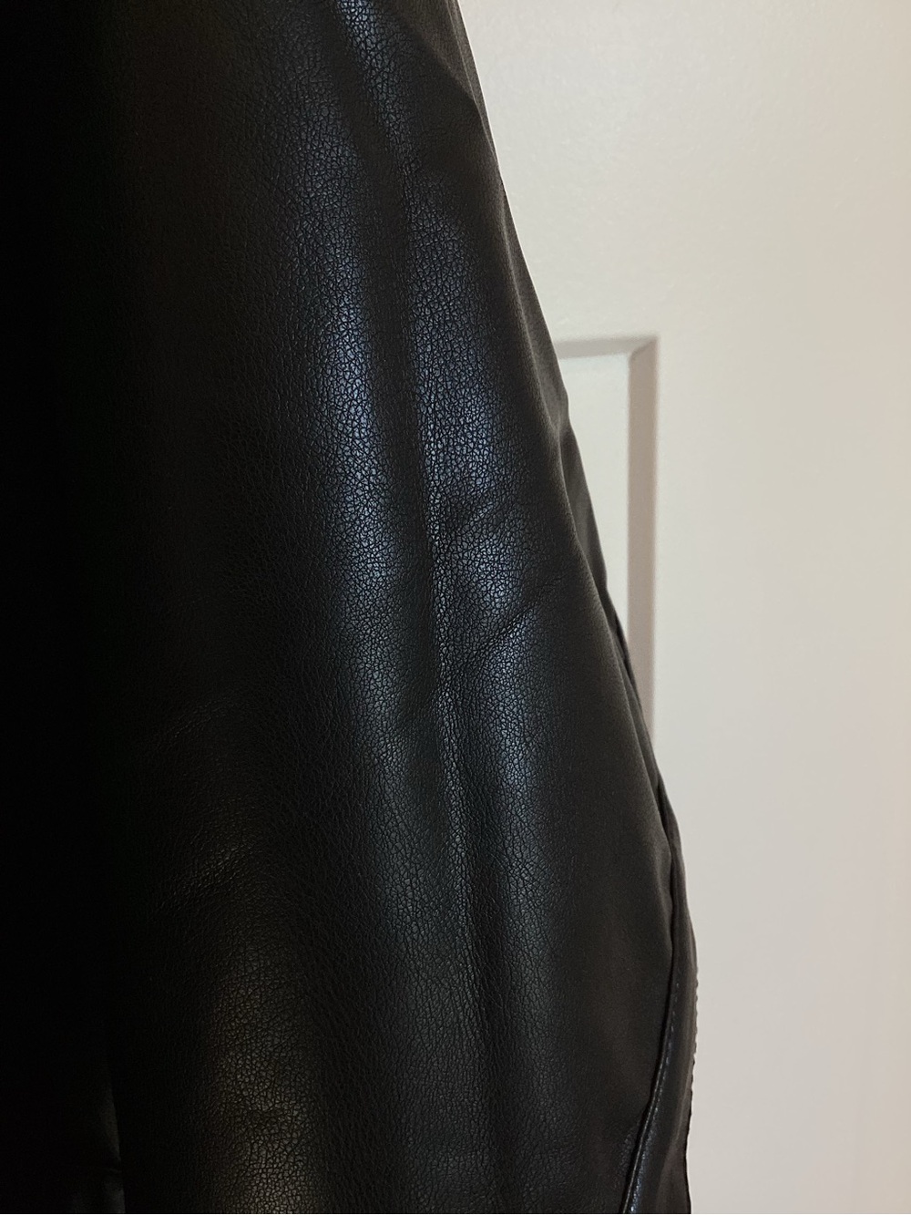 Anthropologie Faux Leather Cape Jacket Pilcro Weston Boyfriend Cape New Black - Picture 10 of 12